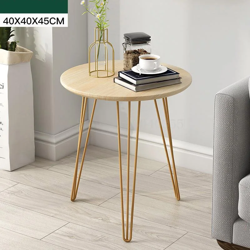 Круглый из кованого железа стол Скандинавский современный журнальный столик