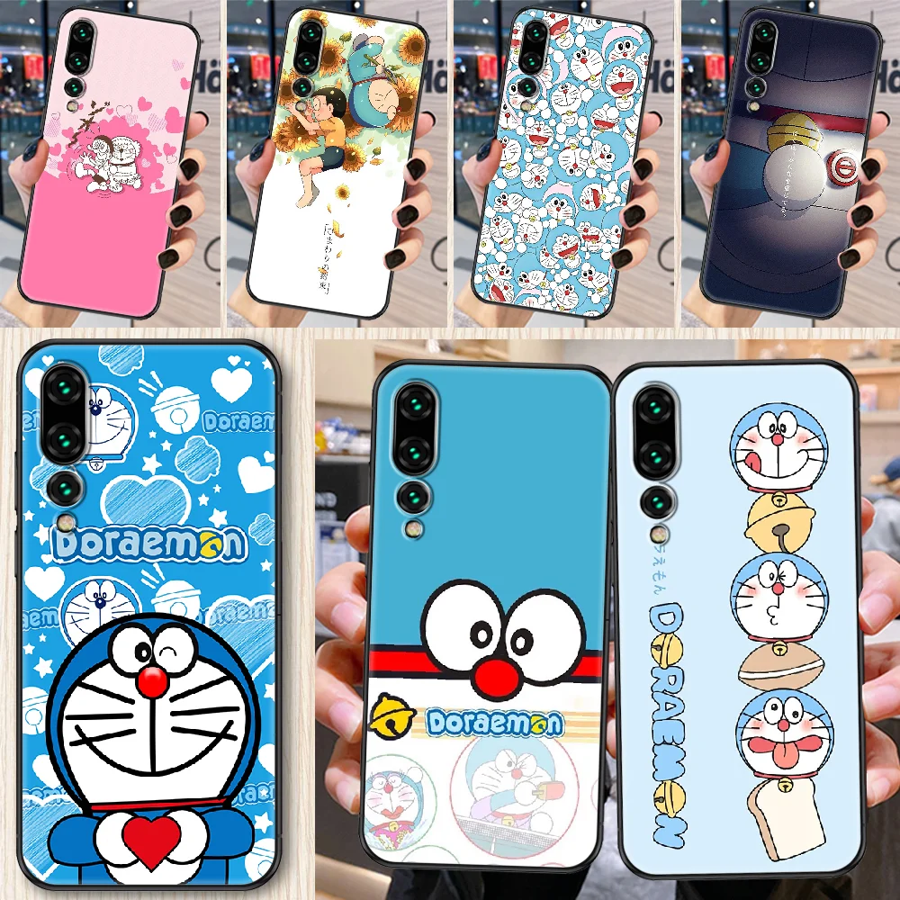

Аниме чехол Doraemon для телефона Huawei P Mate P10 P20 P30 P40 10 20 Smart Z Pro Lite, черный мягкий чехол-бампер из ТПУ
