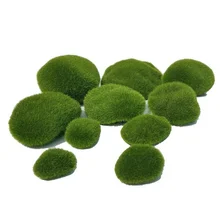 10PCS/set 4 Sizes Artificial Moss Rocks Decorative, Green Moss Balls,for Floral Arrangements Gardens and Crafting