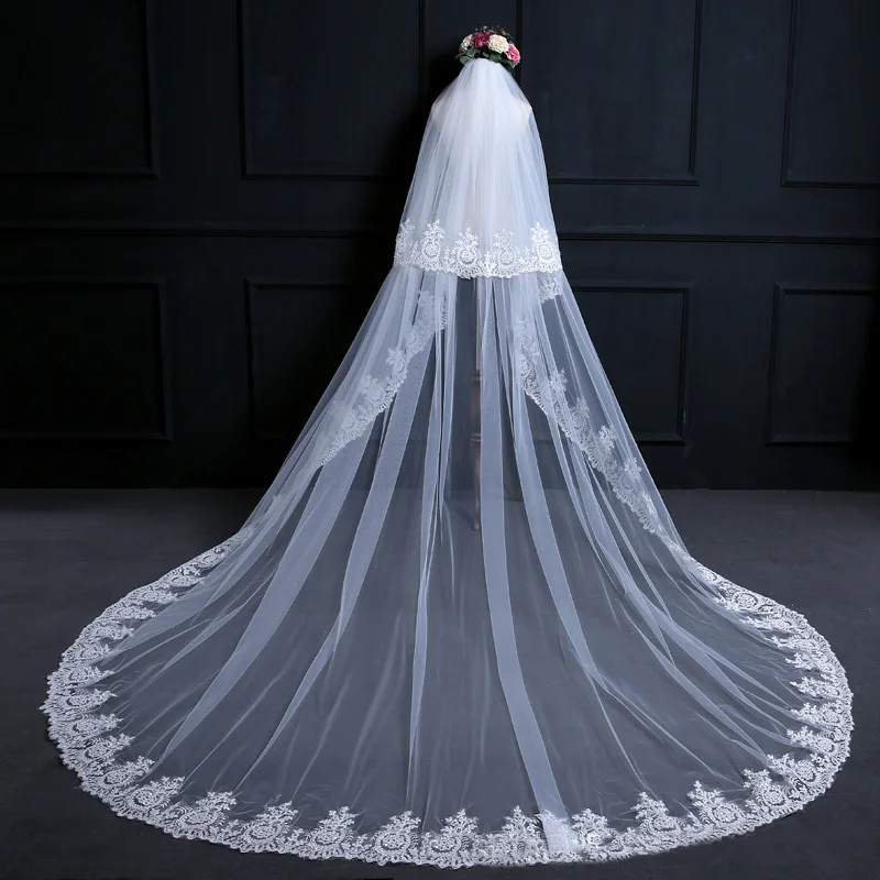 

Свадебные 2 метра 3 метра длинные однослойные вуали элегантные свадебные аксессуары