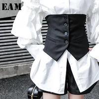 eam women black button split joint asymmetrical loose fit vest new sleeveless fashion tide spring autumn 2022 1k371
