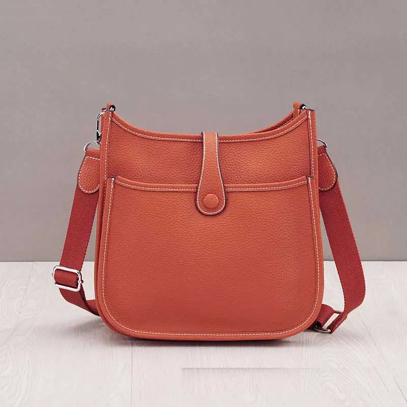 28cm orange LOYOMA, натуральная кожа, женская сумка-мешок, корова, настоящая кожа, сумки на плечо, Дамская ручная сумка, маленький кошелек с шарфом - Цвет: 28cm orange
