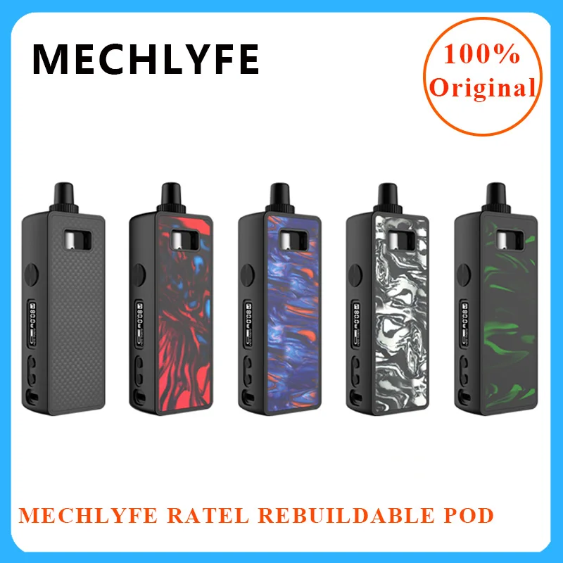 Оригинальный vape pod MECHLYFE Ratel Rebuildable Pod Kit MTL/DTL воздушный поток и 4 мл перестраиваемый