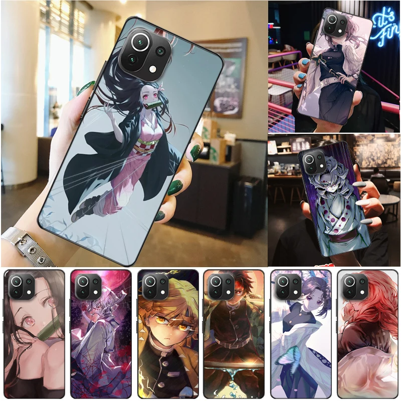 

Demon Slayer Kamado Tanjirou Kimetsu No Yaiba Agatsuma Zenitsu Kamado Nezuko Phone Case For Xiaomi 11 Lite Pro Coque Cases