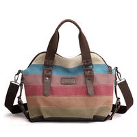weysfor canvas totes striped womens handbag 2021 patchwork rainbow shoulder bag fashion female casual crossbody bag sac a main