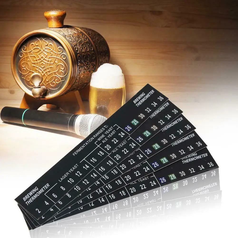 5Pcs NEW Self Adhesive Homebrew Thermometer Home Brewing Beer Wine Temperature Sensor Reader |