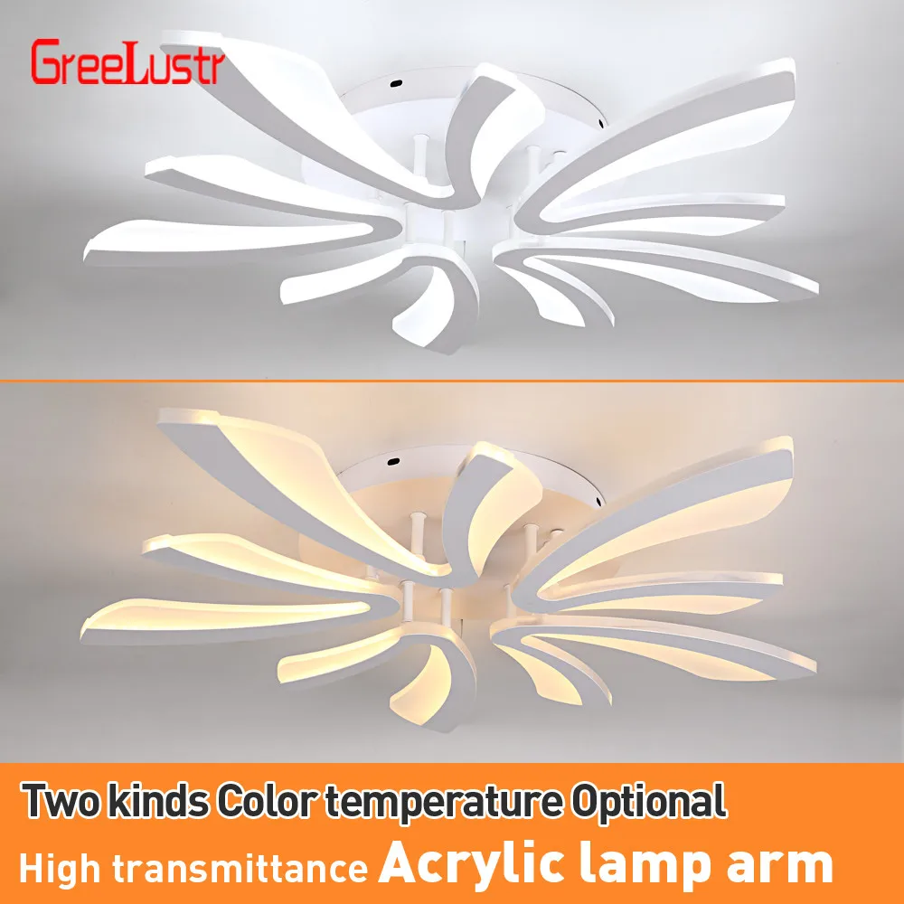 Современные светодиодные потолочные светильники акриловая люстра с 5 насадками