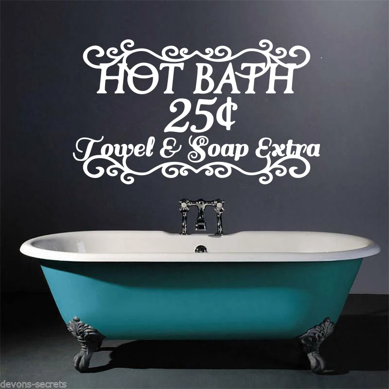 

Modern Hot Bath Bathroom Window Wall Sticker Toilet Wahsroom Bathroom Words Lettering Wall Decal Vinyl Home Decor