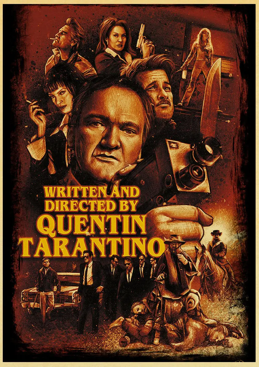 E163 Quentin Tarantino Movie Kill Bill Inglourious Basterds The Hateful Eight Poster High Quality Kraft Paper Home Room Decor - Цвет: E163