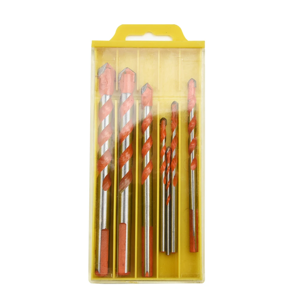 

7PCS Hard Alloy Drill Bits Multifunctional Alloy Tile Drill Bit Ceramic Glass Punching Hole Working Triangle Drill Bits Set