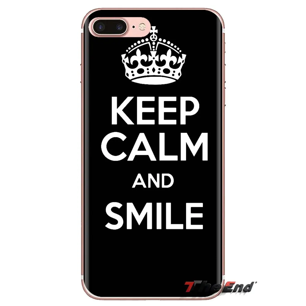 Для Samsung Galaxy J1 J2 J3 J4 J5 J6 J7 J8 плюс 2018 Prime 2015 2016 2017 с надписью Keep calm and просто улыбка на