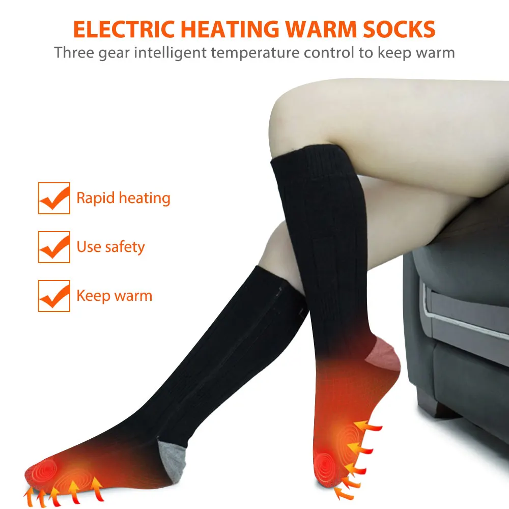 Aptoco Thermal Cotton Heated Socks Men & Women with Battery Operated Winter Outdoor Skiing Hinking Foot Warming Socks