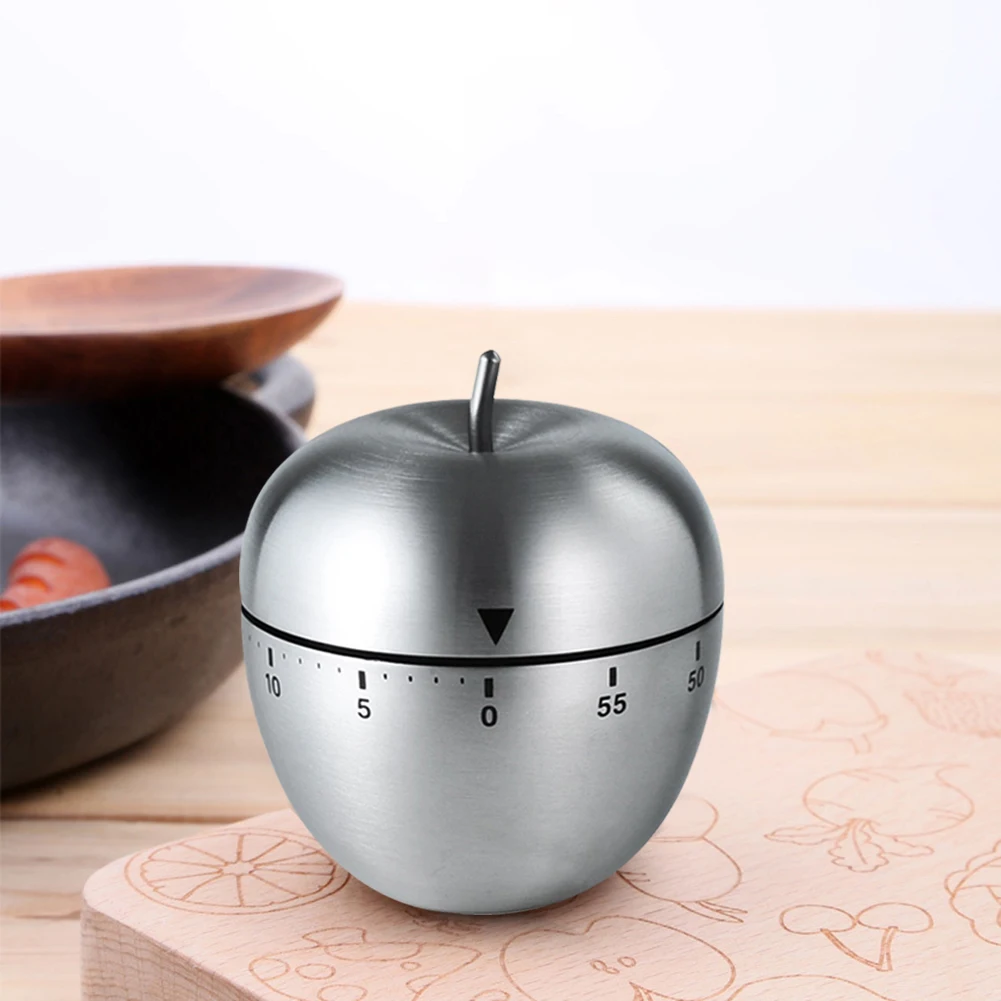

Metal Timer Count down Manual Stainless Steel Egg Shaped Mechanical Rotating Alarm Clock 60 Minutes for Cooking Baking Kitchen