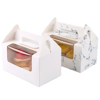 30pcs bread box kraft paper cupcake box bakery cake container display window dessert storage boxes