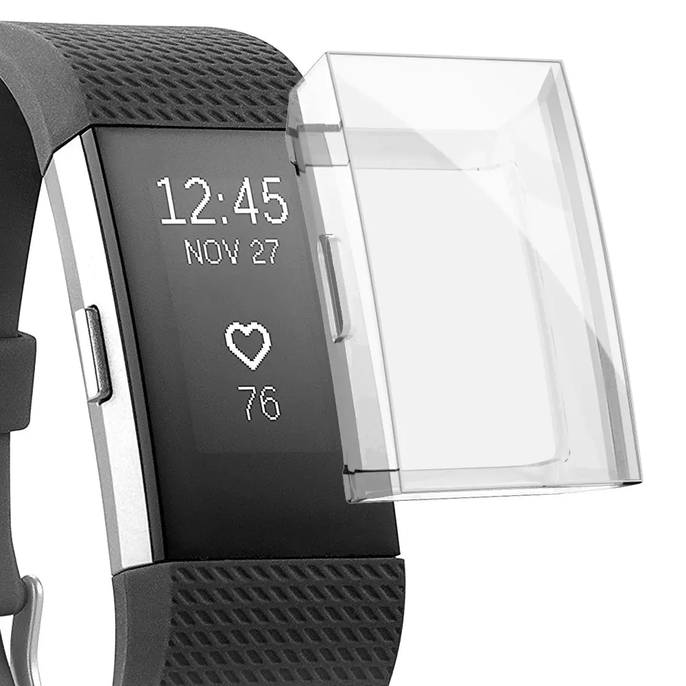 Прозрачный Чехол для смарт часов для Fitbit Charge 2 Полная защита ТПУ чехол для Fitbit Charge 2 Защита экрана для браслета Fitbit Charge 2 - Цвет: Прозрачный