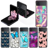 butterfly case for samsung galaxy z flip 3 hard silicone tpu funda shockproof cover luxury phone shell