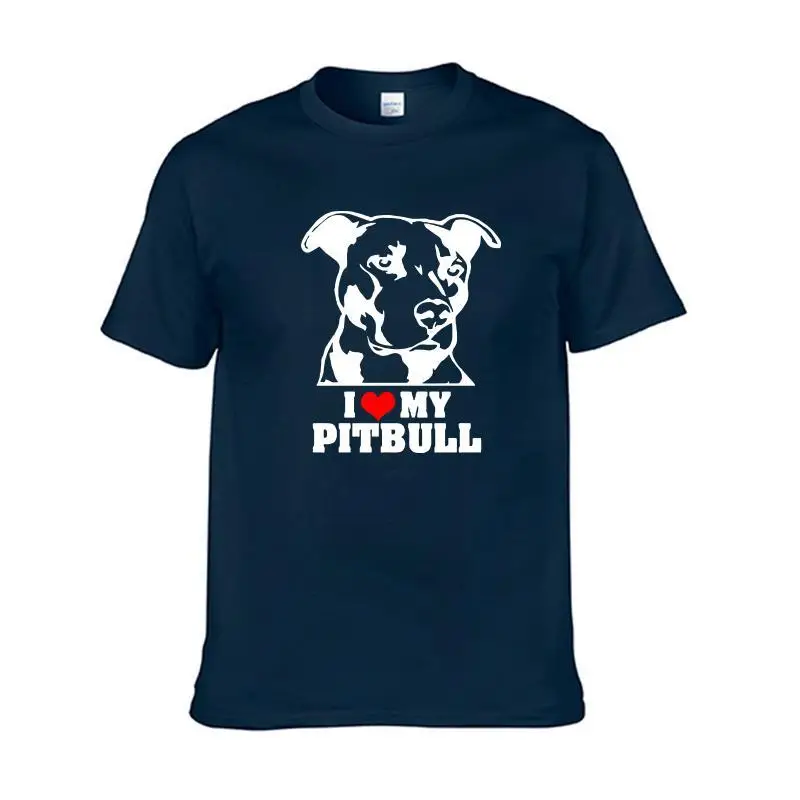 

Hot Style I LOVE MY PITBULL Couple Men and Women Short Sleeve T Shirts Summer Plus Size
