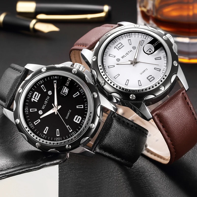 

Classic Retro Business Quartz Calendar Large Dial Men Watch Relogio Masculino WLISTH Sports Clock Luminous Men's Wrist Watches