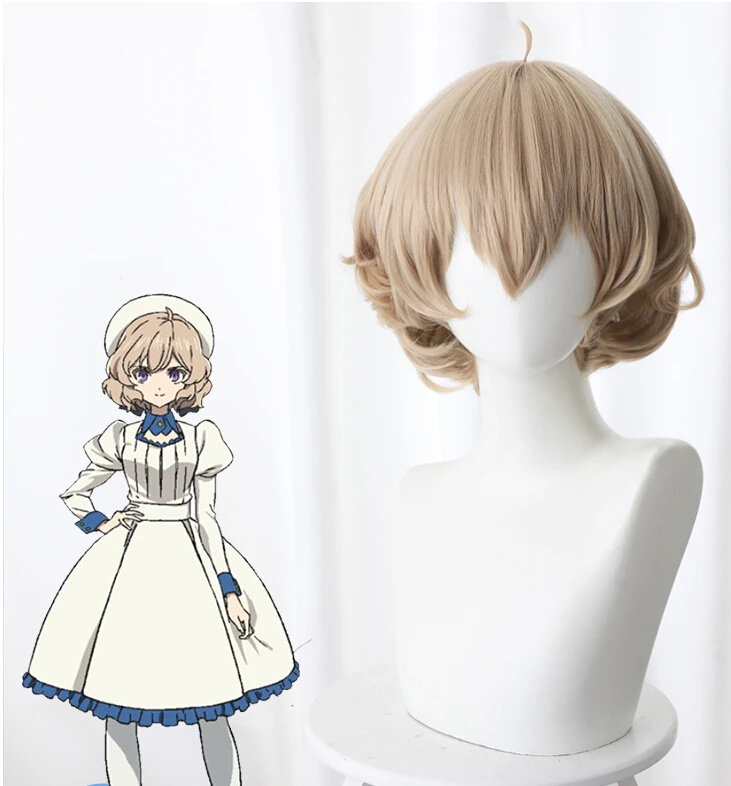Аниме изобрел вывода Iwanaga котоко Косплэй парики 35 см короткие коричневый