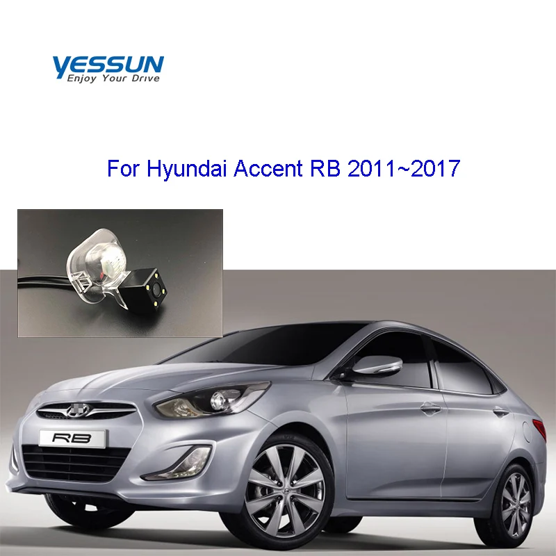 

Камера заднего вида Yessun HD CCD ночного видения для Hyundai Accent RB 2011 2012 2013 ~ 2017, камера номерного знака со светодиодом/камерой заднего вида