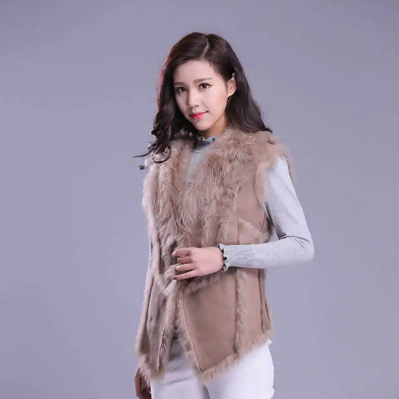 new vest 2019 jacket women Double-faced Fur waistcoat sheepskin Genuine Leather warm thick real wool fur liner brand | Женская одежда