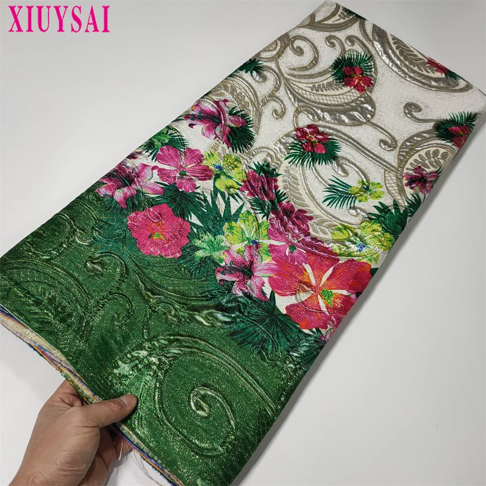 Африканское парчовое Кружевная Ткань 5 ярдов французская нигерийская