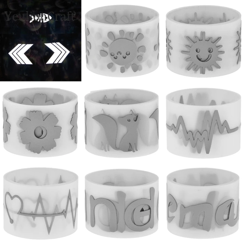 

Светоотражающая виниловая наклейка Chzimade, с изображением улыбающегося цветка, 100x3 см, для одежды «сделай сам», принадлежности для шитья това...