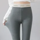 2021 женщины двусторонний толстом каблуке; Бархатные леггинсы осень-зима тонкие эластичные узкие брюки спортивные штаны, легинсы для женщин