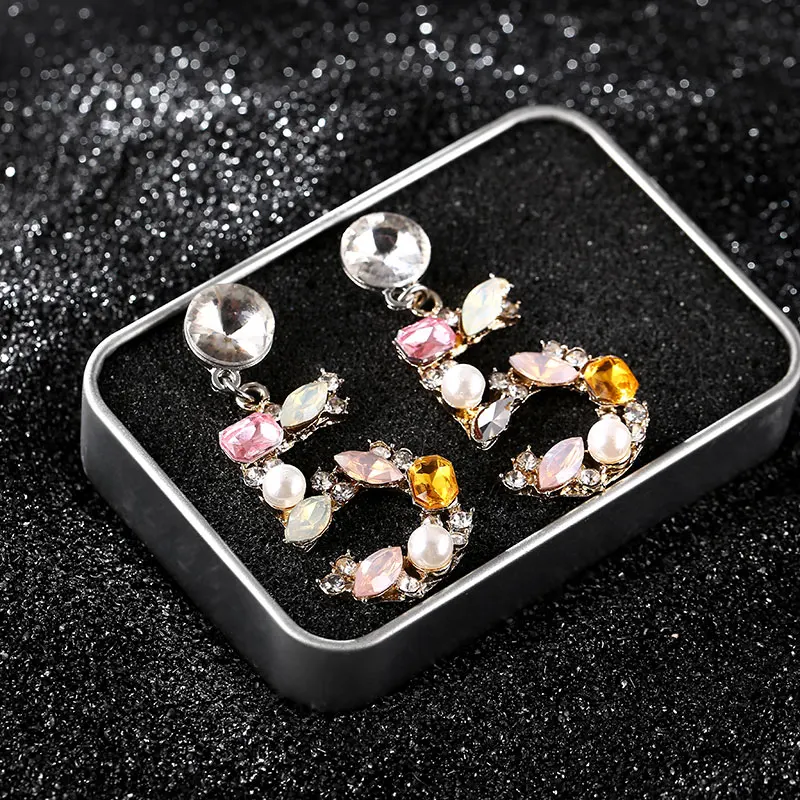 Стильные большие яркие серьги-подвески для женщин 5 цифровых висячих сережек с