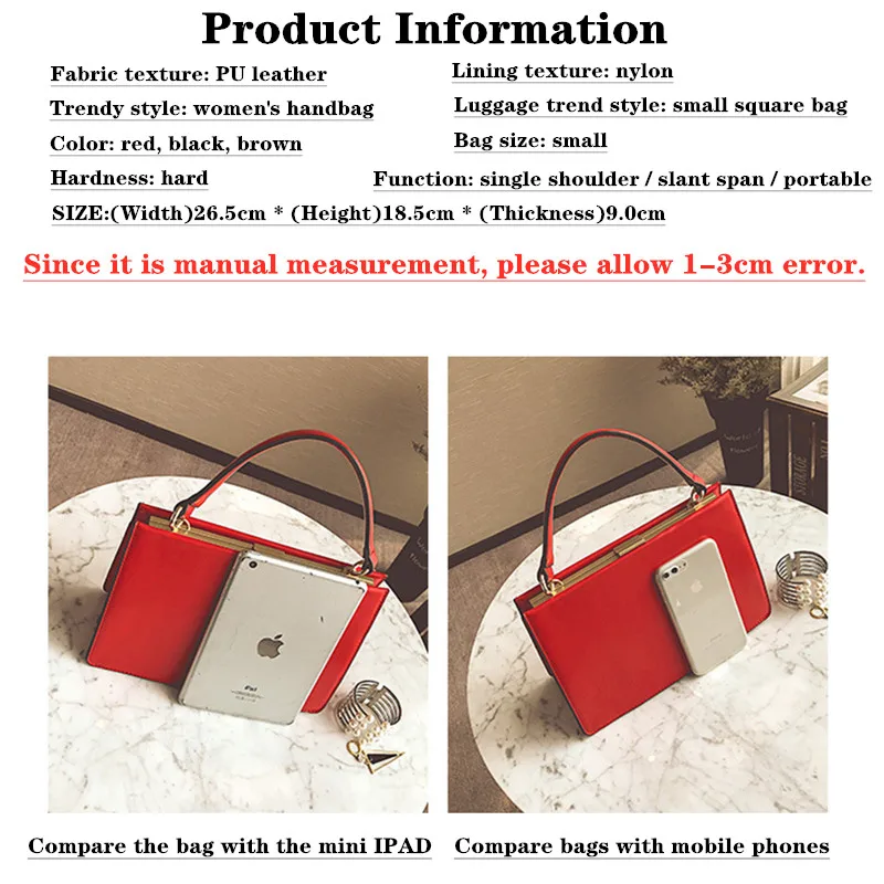 

2021 New Fashion Clasp Women Handbags Metal Frame Design Red Office Female Purse High Quality Pu Leather Shoulder Messenger Bags