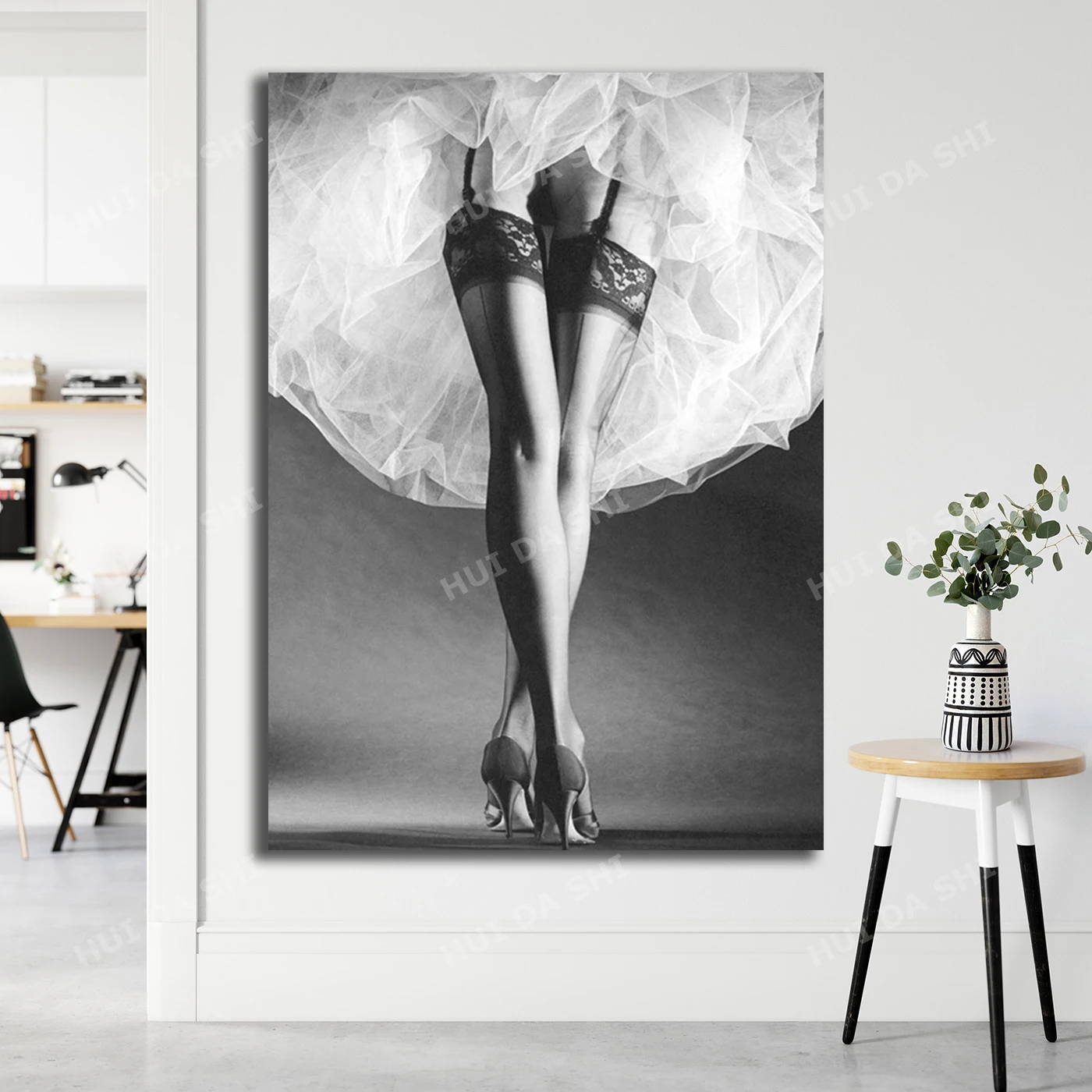 

Tulle Ballerina Art Print Poster, Tulle Print, Fashion Monochrome Art, Scandi Prints, Nordic Posters, Black and White Wall Art