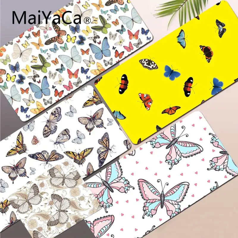 

Резиновый коврик для мыши MaiYaCa С Рисунком бабочки для мальчиков, Подарочный коврик для компьютерных игр, игровой коврик для мыши или клавиат...