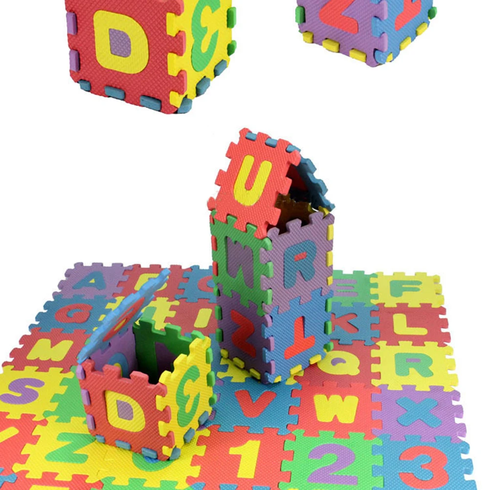 36 шт. мини коврик пазл цветные Пузырьковые буквы и цифры дети Обучающие