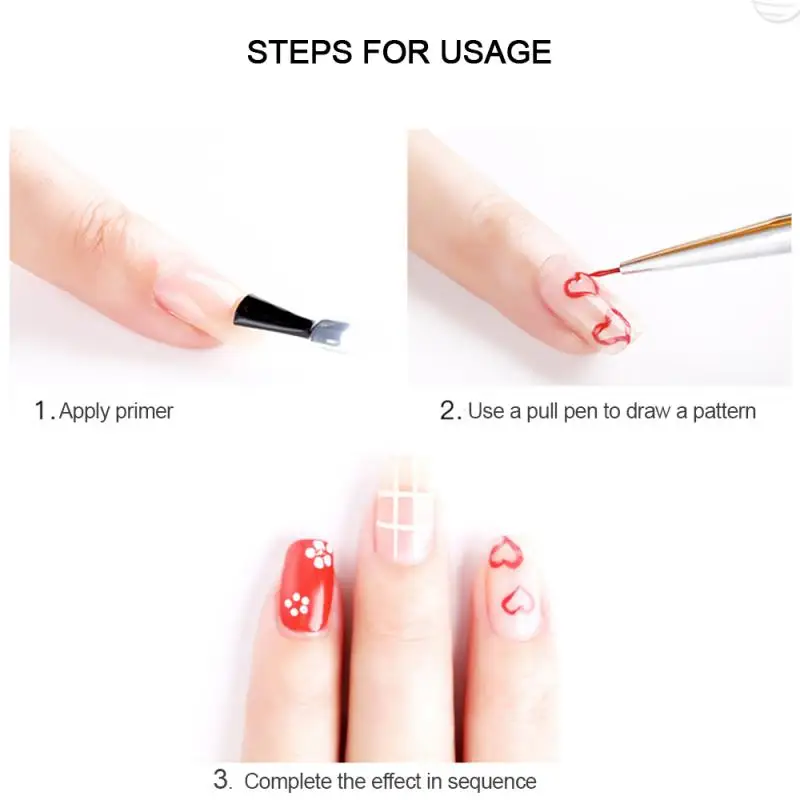 

3Pcs Professional Manicure UV Gel Brush Pen Nail Art Liner Painting Pen Transparent DIY Acrylic Nail Art Painting Drawing Brush