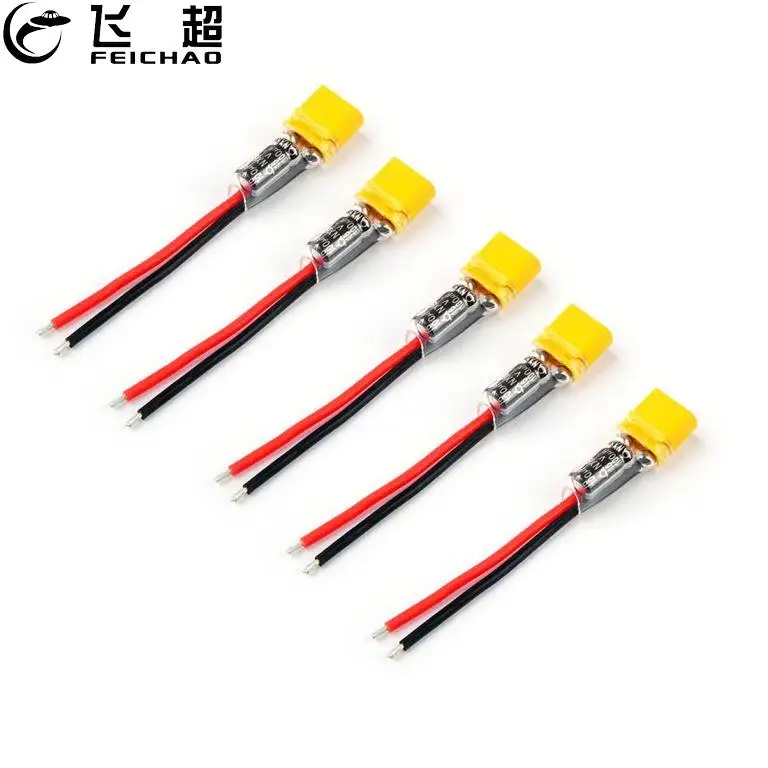 5PCS FEICHAO XT30 Plug Connector Power Cord with Capacitor RC Battery Cable Silicone Wire for Sailfly-X RC FPV Drone Models