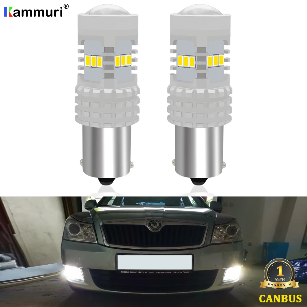 (2) белый P21W светодиодный светильник заднего хода DRL для Skoda Fabia 2 3 MK2 MK3 NJ3 NJ5 2008 2009 2010