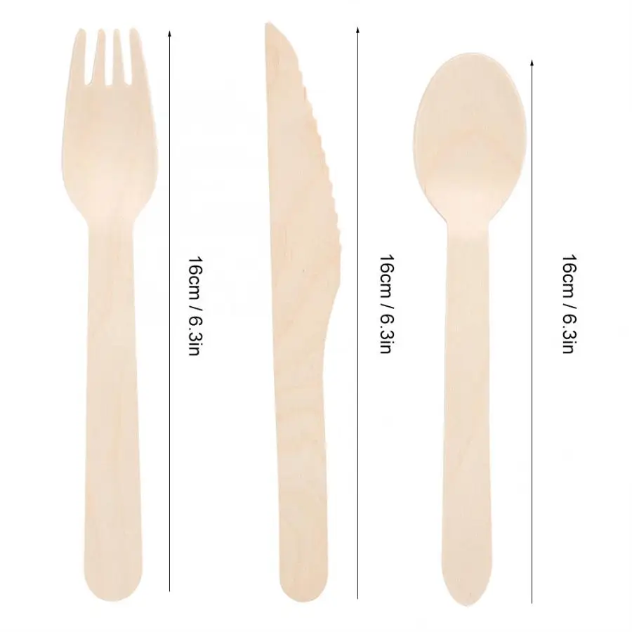 Одноразовые вилки одноразовые деревянные ножи вилка ложка День рождения Свадьба