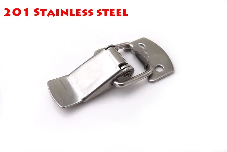 

20 шт./лот 201 пружинная переключаемая защелка из нержавеющей стали 38x14 мм застежка серебристого цвета подпружиненная для шкафов ящиков замок ...