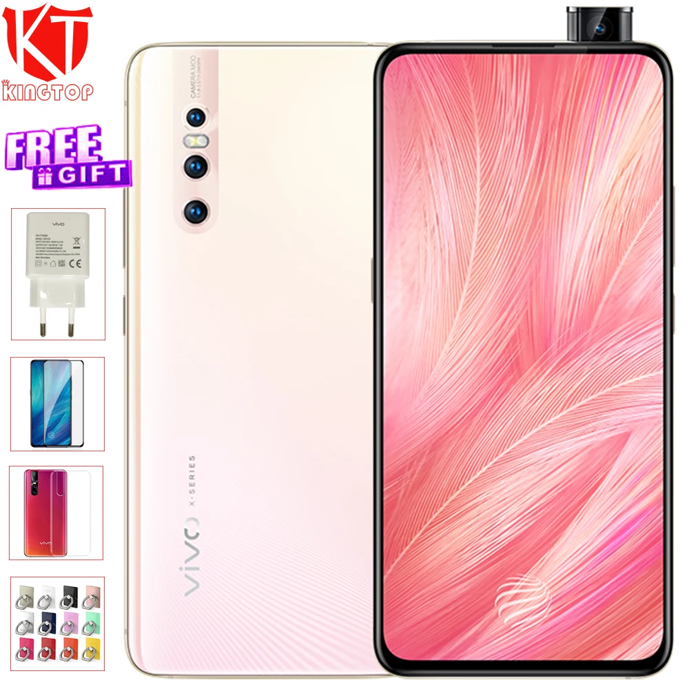 vivo X27, подъемная камера, 128 МП, мобильный телефон, 8 ГБ, 6,39 ГБ, 9,0 дюймов, полный экран, Восьмиядерный, задняя камера, 3 камеры s, Android, 4G телефон