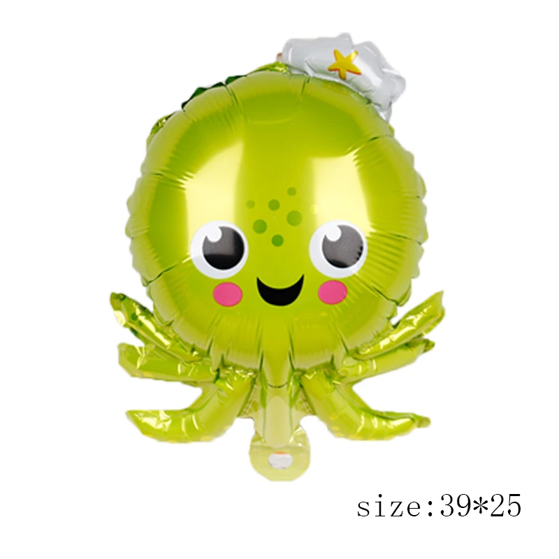 MN03904 octopus Воздушные шары из фольги для мини-рыб, омаров, морских животных, 5 шт., воздушные шары для морского океана, Babyshower, морские украшения для тематических вечеринок, детский подарок - Цвет: MN03904 octopus