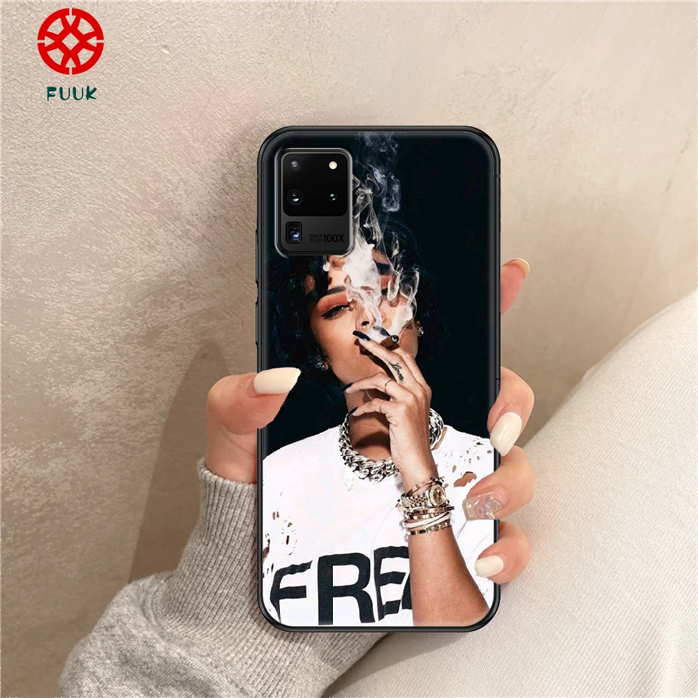 

Singer Rihannas Phone case For Samsung Galaxy Note 4 8 9 10 20 S8 S9 S10 S10E S20 Plus UITRA Ultra black luxury waterproof 3D