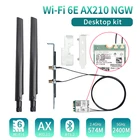 2400 Мбитс WiFi 6E AX210 NGFF M.2 WiFi карта настольный комплект Bluetooth 5,2 беспроводной сетевой адаптер 2,4G5G6 ГГц 802.11AX для Windows 10