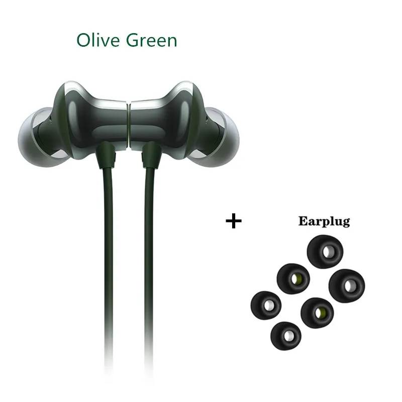 green add earplug Новые оригинальные беспроводные наушники Oneplus Bullets 2 aptX с шейным ремешком, гибридное магнитное управление микрофоном, быстрое зарядное устройство для Oneplus 7/7Pro/6T - Цвет: green add earplug