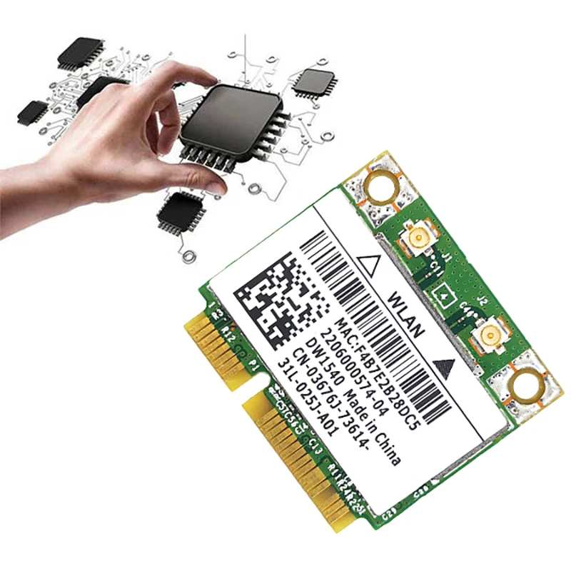 Фото Для Broadcom BCM943228 DW1540 2 4G/5G двухчастотный мини PCIE 300 Мбит/с 802.11A/B/G/N встроенный Для Broadcom BCM943228 DW1540 2 4G/5G двухчастотный мини PCIE 300 Мбит/с 802.11A/B/G/N встроенный