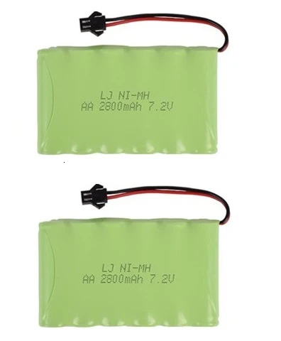 Light Yellow SM Plug) Ni-CD 7,2 в 2800 мАч батарея+ USB зарядное устройство для радиоуправляемых игрушек автомобиль Танк Поезд робот лодки пистолеты AA 7,2 в перезаряжаемый аккумулятор - Цвет: Light Yellow