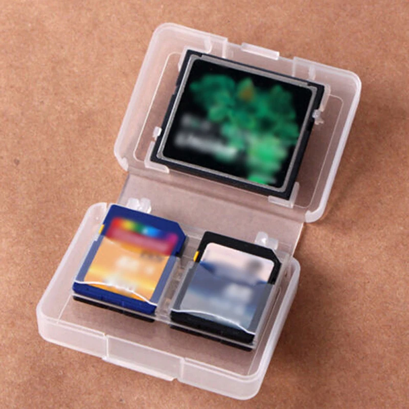 

Cf card compact flash memory card holder box storage transparent plastic case