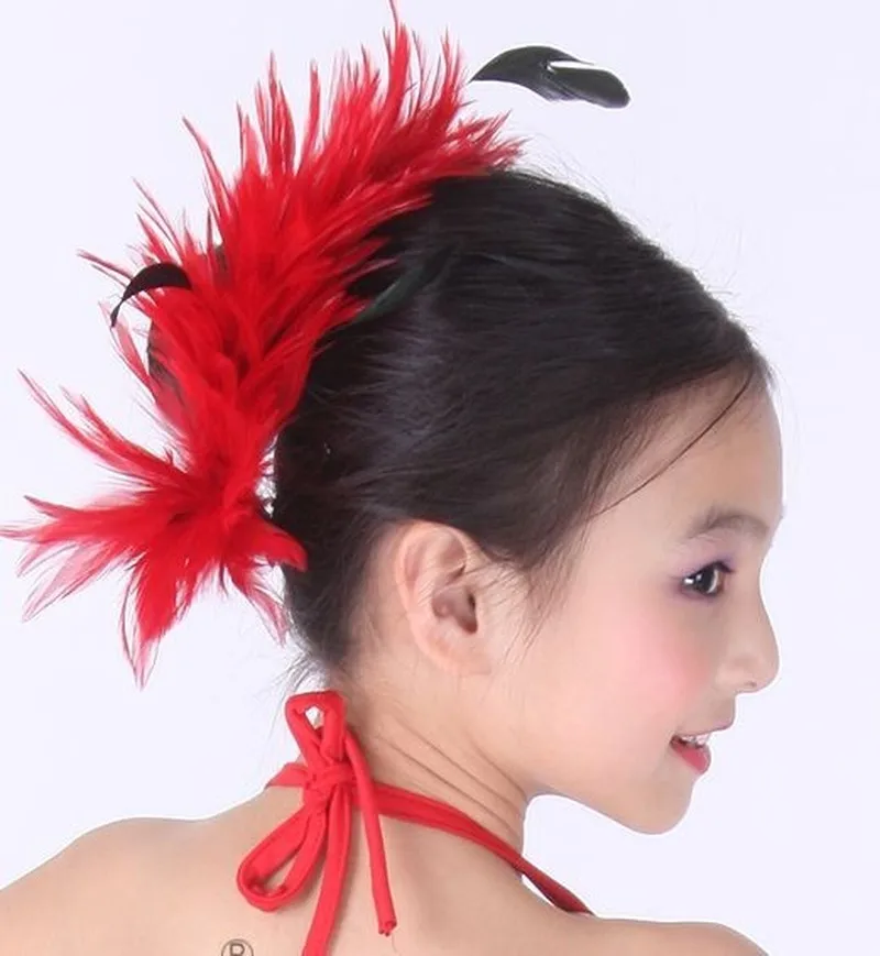 Красный синий винтажный головной убор с перьями и цветами Женские аксессуары