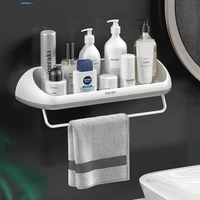 hanging shelf bathroom kitchen storage rack corner storage organizer towel holder wall mount shampoo rack with towel bar