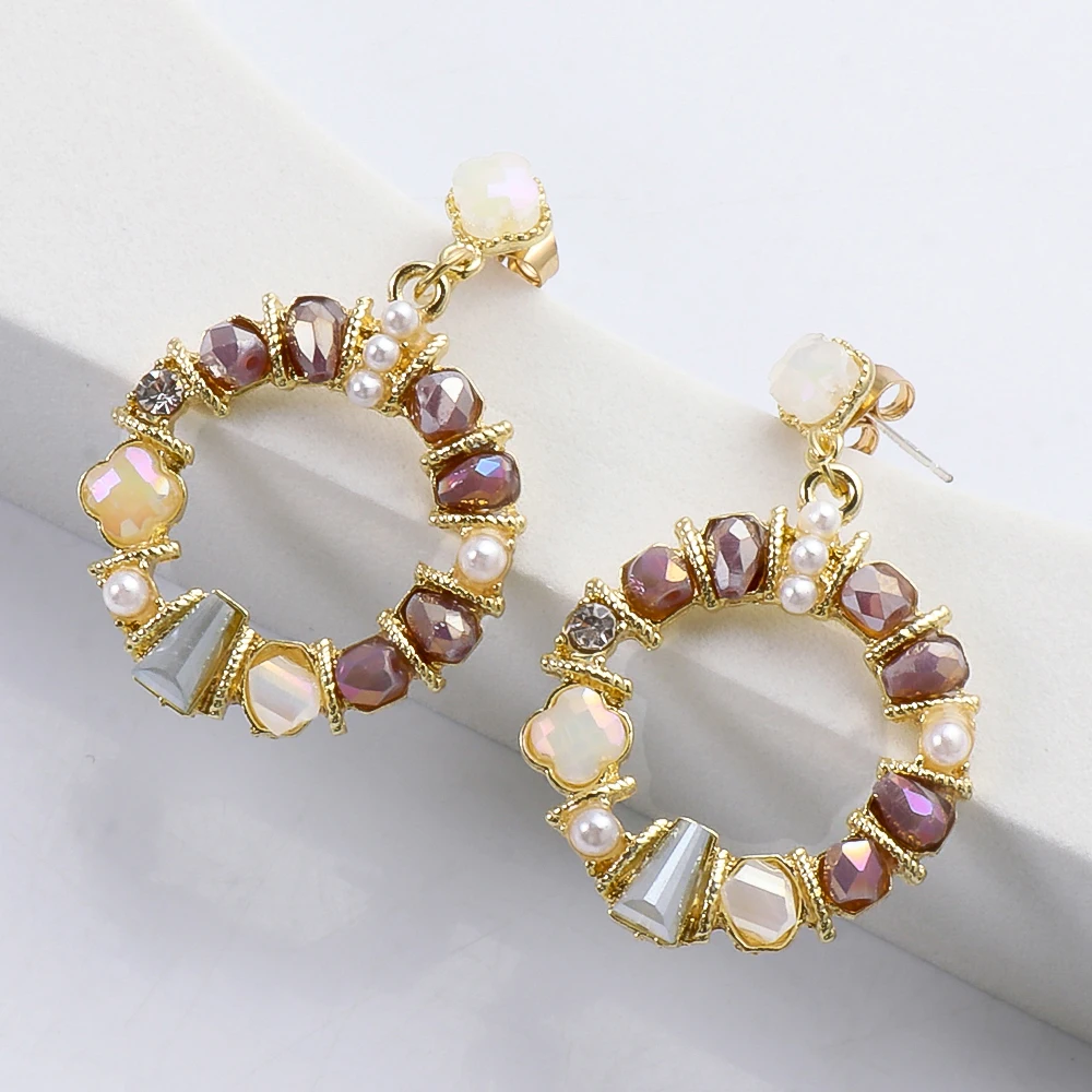 

Wholesale 2021 Drop Earrings Za Women Gothic Resin Round Lovely Dangle Hanging Earrings New Statement Pendientes Fashion Jewelry