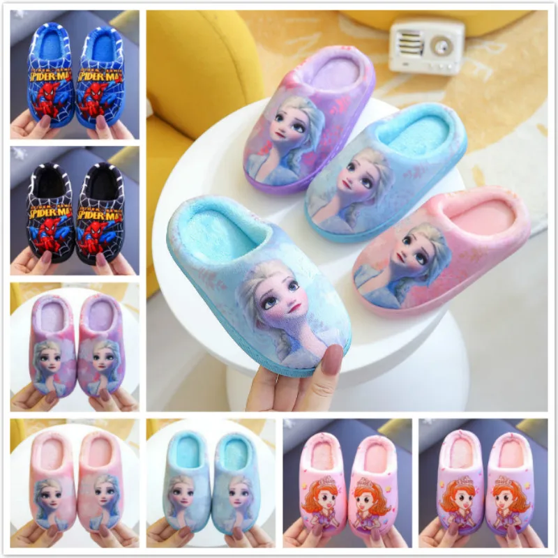 Тапочки детские хлопковые с героями мультфильма Человек-паук | Детская одежда и